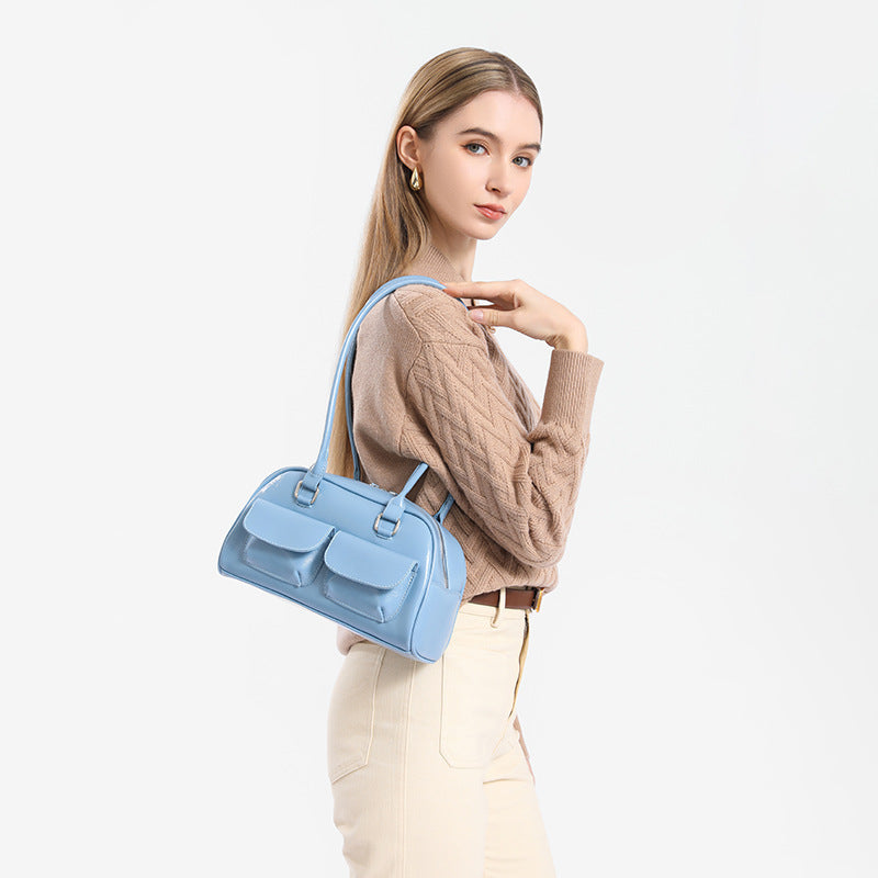 Damen Hobo-Tasche mit praktischen Außentaschen und glänzender Oberfläche Nord Taschen