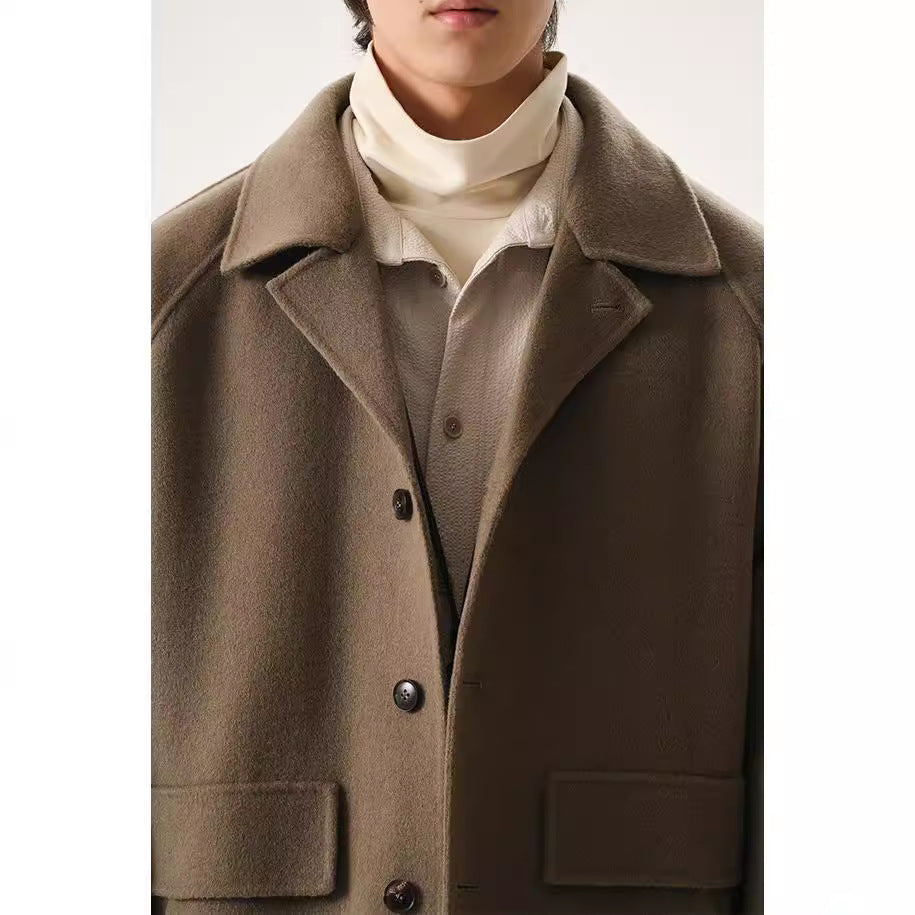 Herren Kurzjacke aus Wollmix im Oversized-Schnitt mit Umschlagkragen Nord Taschen