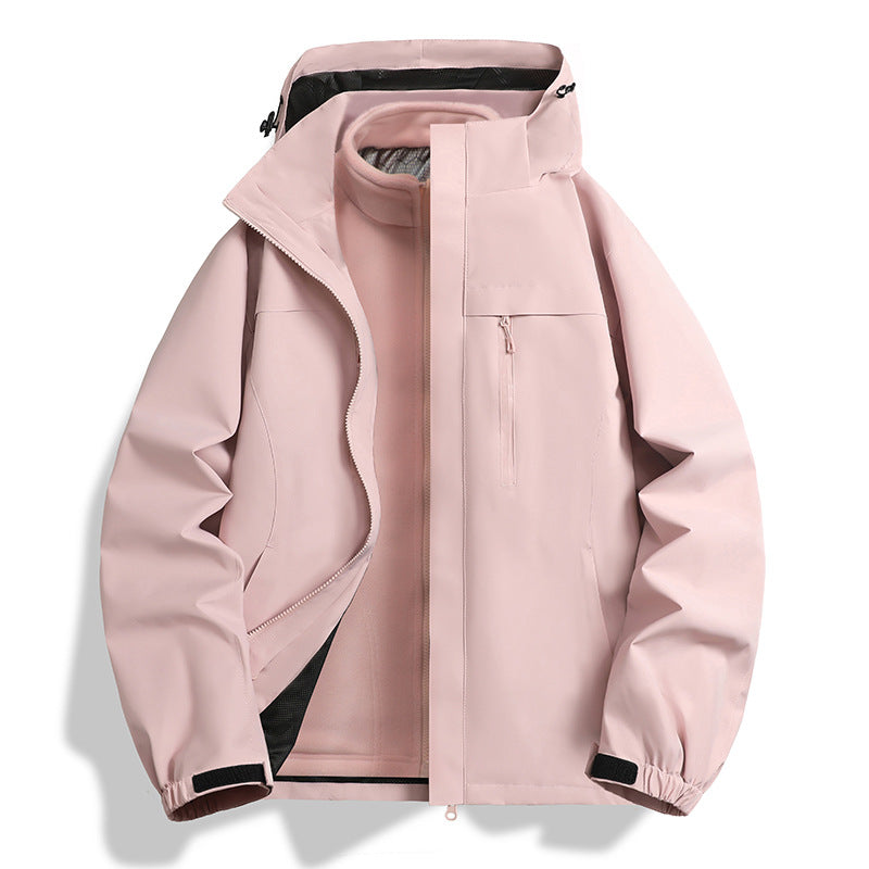 Herren Zwei-in-eins Softshell-Hybridjacke mit abnehmbarer Fleece-Innenjacke und wasserabweisender Membran Nord Taschen