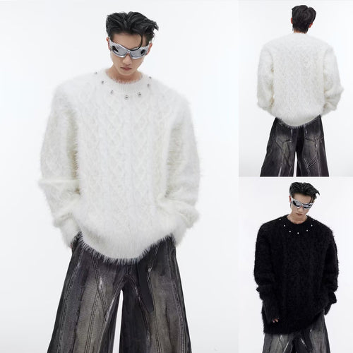 Herren Stylish Grobstrickpullover Nord Taschen