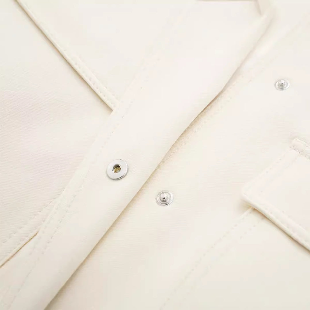 Damen Kurze Boxy‑Blousonjacke mit verdeckten Druckknöpfen, Pattentaschen und geripptem Saum Nord Taschen