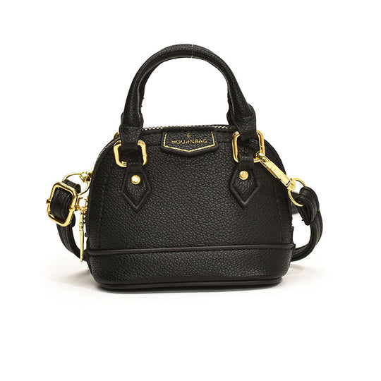 Damen Mini-Hobo-Tasche aus strukturiertem Kunstleder mit goldenen Akzenten Nord Taschen