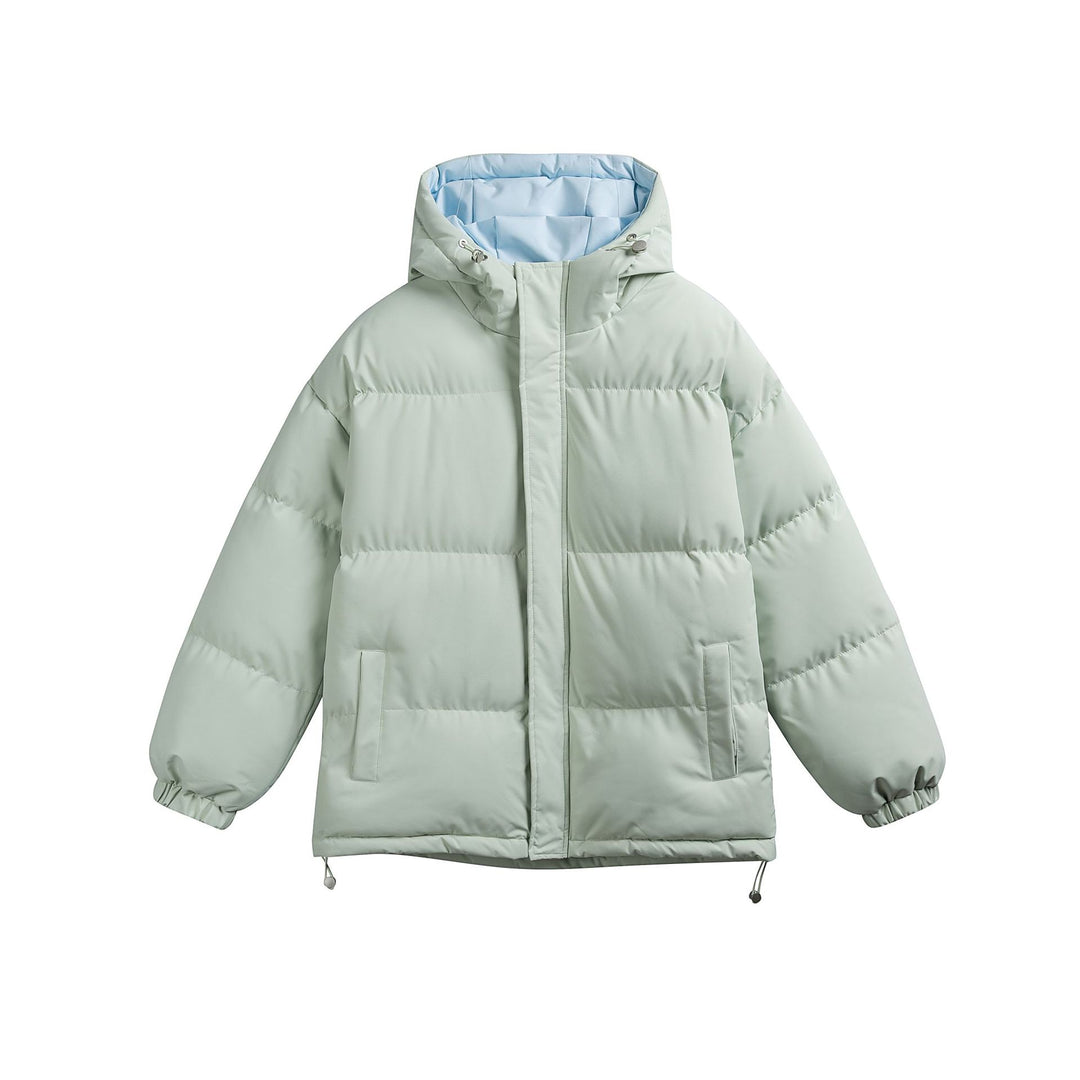 Damen Wattierte Kapuzen‑Steppjacke im Oversize‑Pufferschnitt mit Tunnelzugbund Nord Taschen