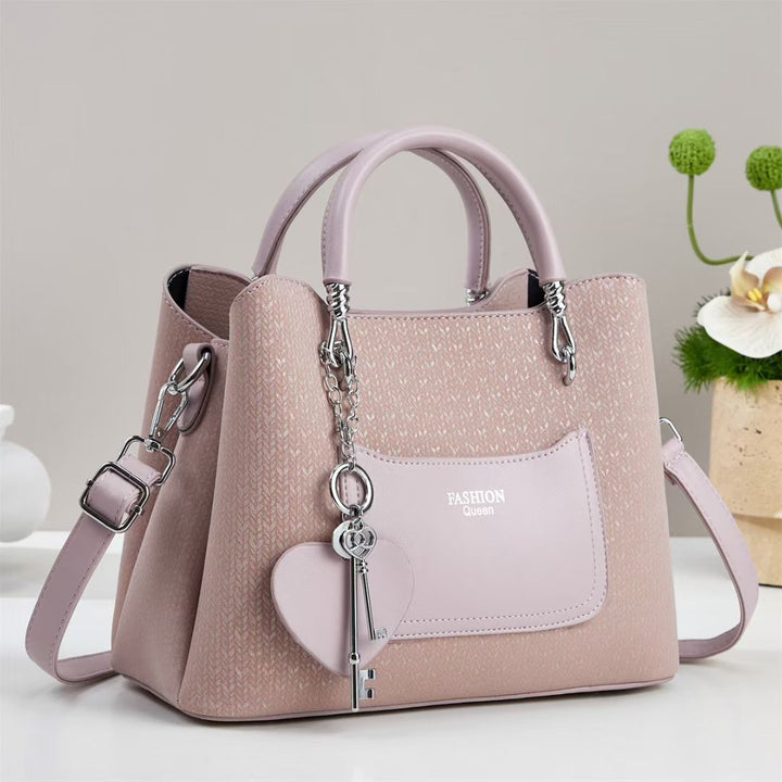 Damen Handtasche mit strukturiertem Obermaterial und abnehmbarem Schlüsselanhänger Nord Taschen