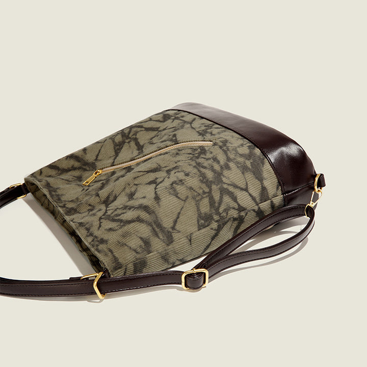 Damen Hobo-Tasche aus hochwertigem Baumwollmaterial mit dekorativem Reißverschluss Nord Taschen