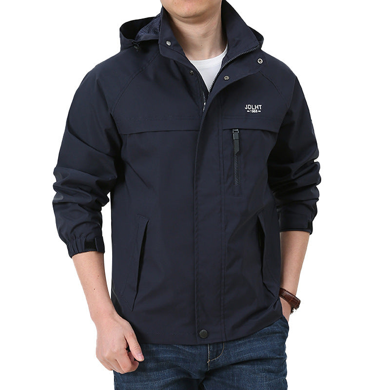 Herren Leichte Softshell-Hoodiejacke mit Kapuze, wasserabweisender Shell und Multifunktions-Taschen Nord Taschen