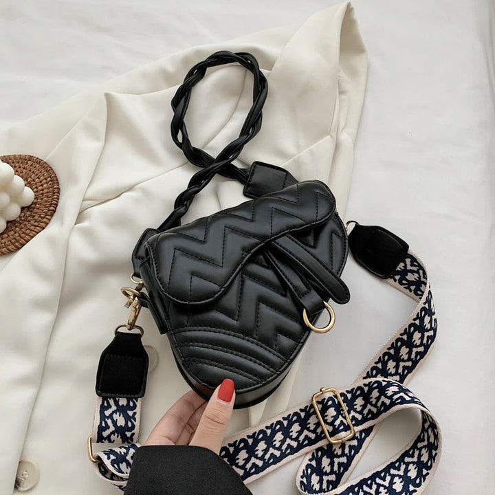 Damen modische Schultertasche mit geflochtenem Riemen Nord Taschen