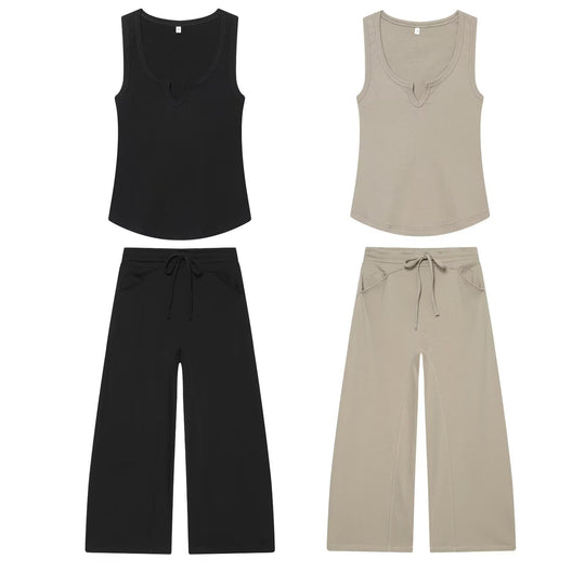 Damen Weite Cropped-Jogger mit Kordelzug, Eingrifftaschen und dekorativer Schrittnaht Nord Taschen