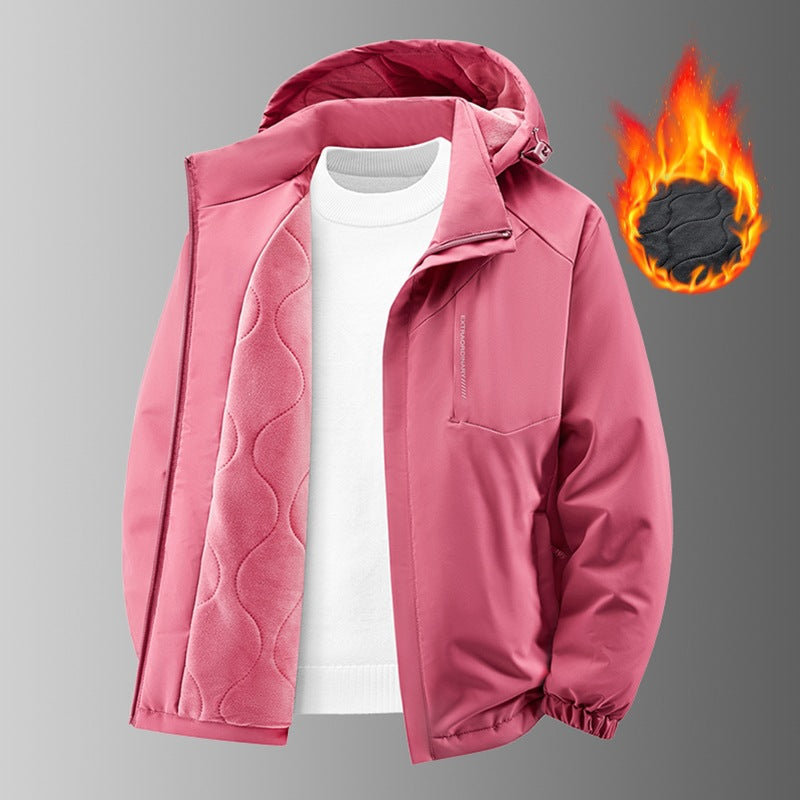 Herren Thermo-Outdoorjacke mit gesteppter Fleece-Innenlage, wind- und wasserabweisender Hülle & Kapuze Nord Taschen