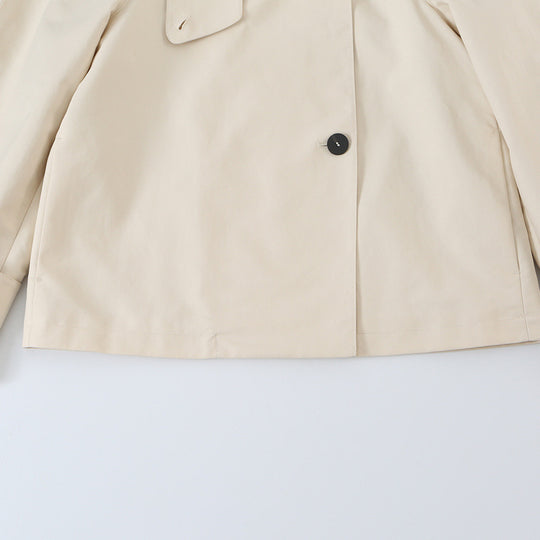Damen Kurzjacke im Boxy‑Schnitt mit verdeckter Knopfleiste und Hemdkragen Nord Taschen