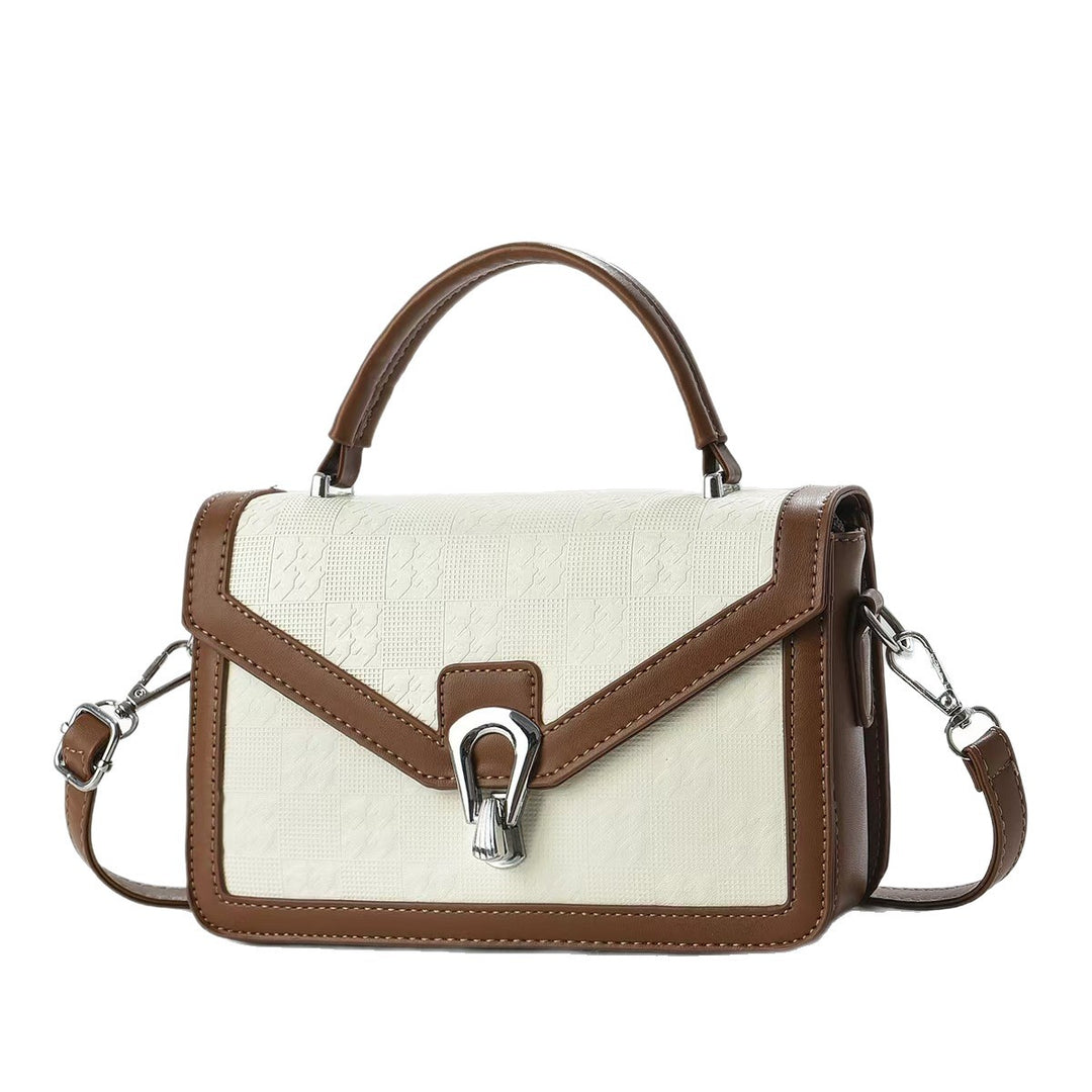 Damen Handtasche mit modernem Karomuster und abnehmbarem Schulterriemen Nord Taschen