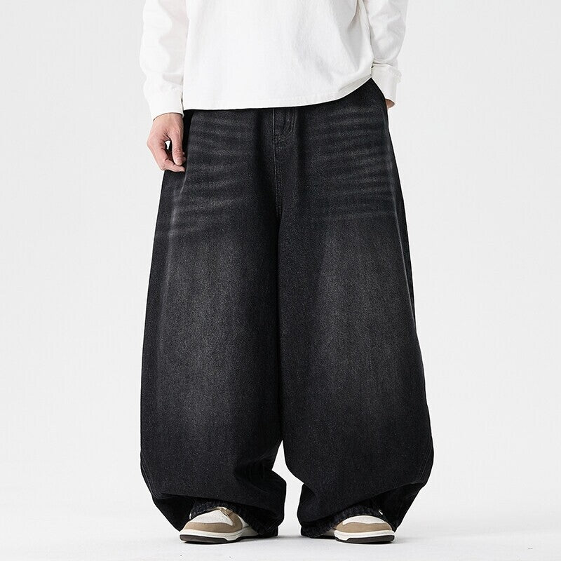 Herren extremweit geschnittene Baggy-Jeans mit tiefem Schritt und ballonförmigem Saum Nord Taschen