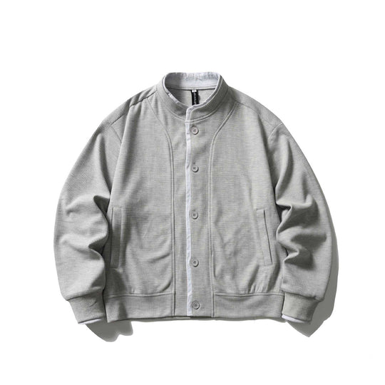 Unisex Kurz geschnittene Boxy‑Blousonjacke mit Waffelstruktur, Stehkragen und kontrastpaspel Nord Taschen