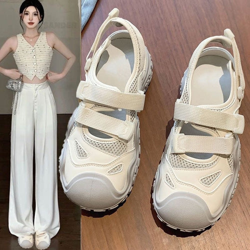 Damen Outdoor Sandalen mit verstellbarem Riemen und stoßdämpfender Sohle