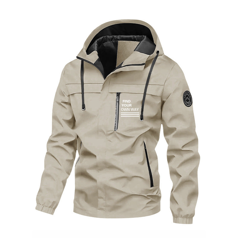 Herren Windbreaker Jacke mit hochschließendem Kragen und praktischen Taschen Nord Taschen