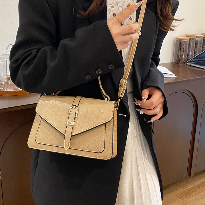 Damen hochwertige Lederhandtasche mit elegantem Verschluss Nord Taschen