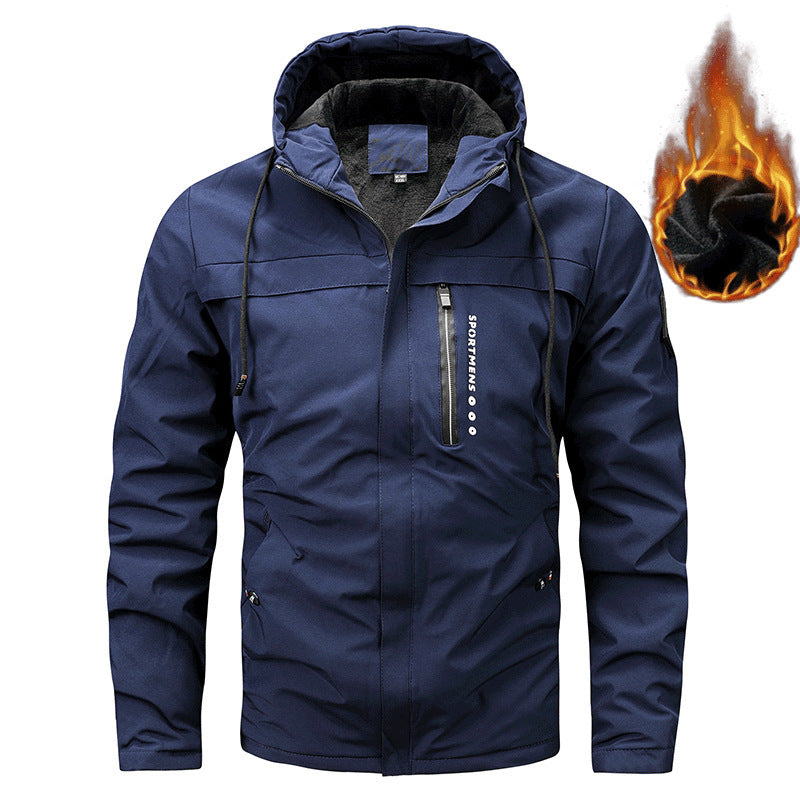 Herren  gepolsterte Softshell-Thermojacke mit Kapuze und kuscheligem Fleecefutter Nord Taschen