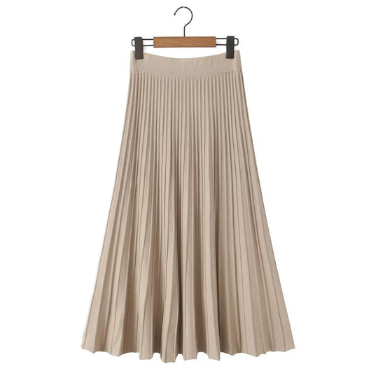 Damen Plissierter Maxi-Rock mit hohem Stretchbund Nord Taschen