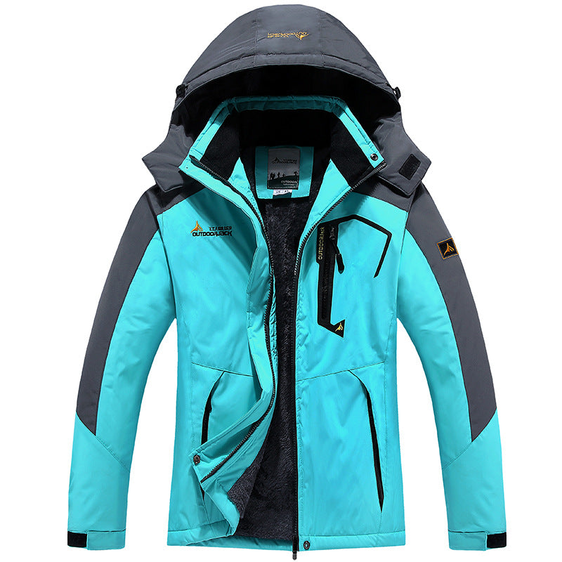 Herren Wasserdichte gefütterte Outdoor-Skijacke mit abnehmbarer Kapuze und Thermofutter Nord Taschen