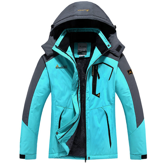 Herren Wasserdichte gefütterte Outdoor-Skijacke mit abnehmbarer Kapuze und Thermofutter Nord Taschen