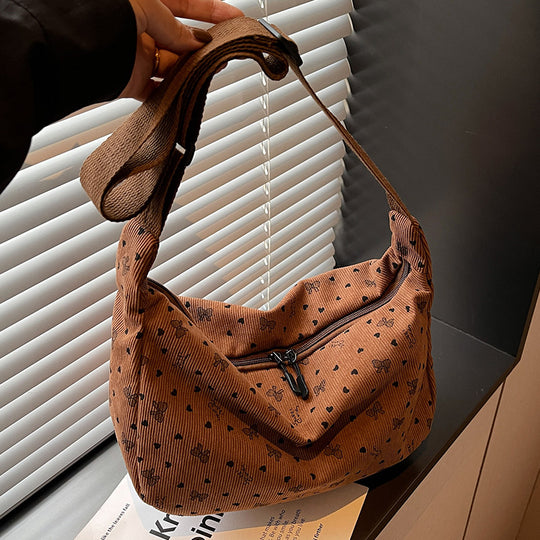 Damen Hobo-Tasche aus strukturiertem Stoff mit floralem Druck Nord Taschen