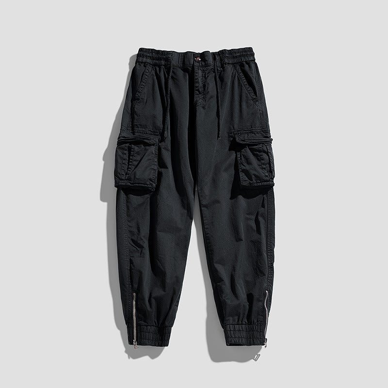 Herren Cargo-Jogginghose im Utility‑Stil mit Tunnelzugbund, Mehrfachtaschen und Reißverschluss‑Knöchel Nord Taschen