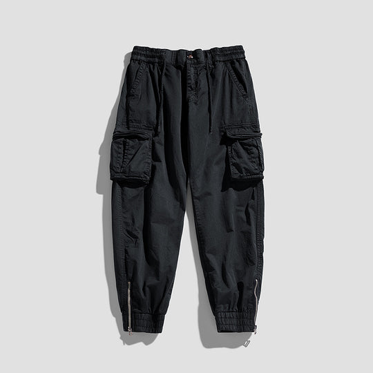 Herren Cargo-Jogginghose im Utility‑Stil mit Tunnelzugbund, Mehrfachtaschen und Reißverschluss‑Knöchel Nord Taschen