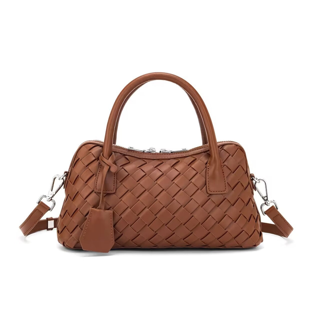 Damen handgefertigte Lederhandtasche mit geflochtenem Design Nord Taschen