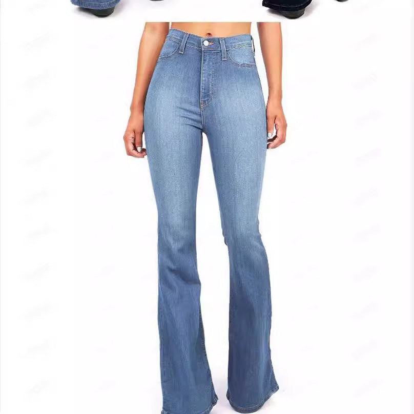 Damen Jeans mit hohem Bund und leichtem Schlag Nord Taschen