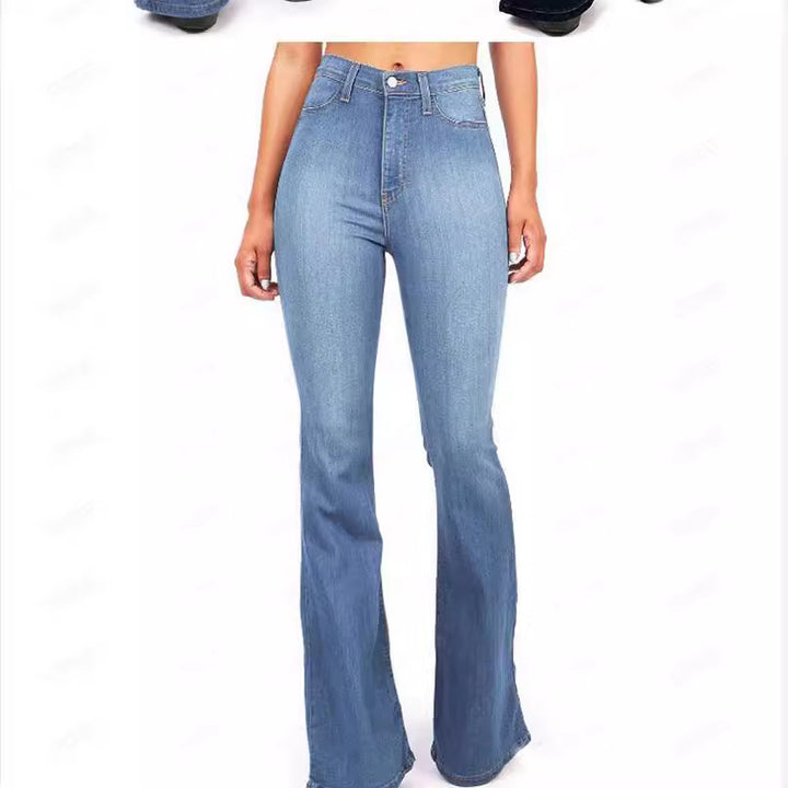 Damen Jeans mit hohem Bund und leichtem Schlag Nord Taschen