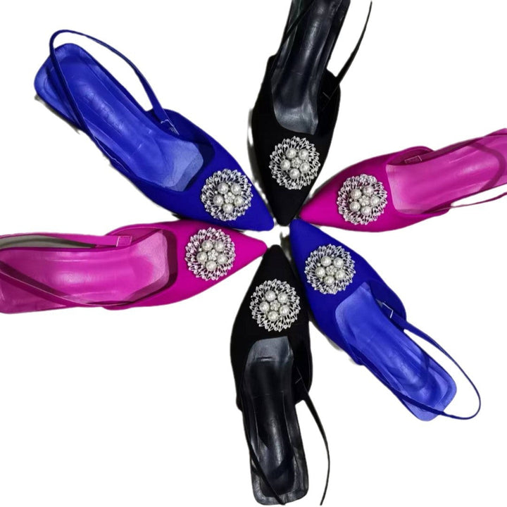 Damen Sling-Pumps mit eleganter Brosche