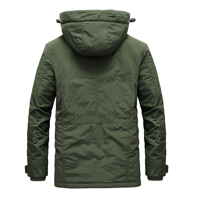 Herren Urbaner Funktionsparka mit Sherpa-Fleece-Futter, abnehmbarer Kapuze und verdeckten Taschen Nord Taschen