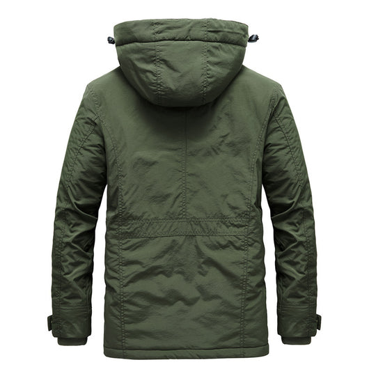 Herren Urbaner Funktionsparka mit Sherpa-Fleece-Futter, abnehmbarer Kapuze und verdeckten Taschen Nord Taschen