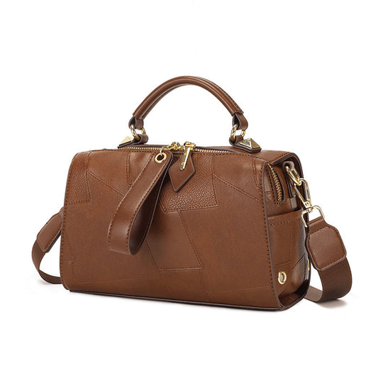Damen elegante Handtasche mit strukturiertem Kunstleder und goldenen Akzenten Nord Taschen