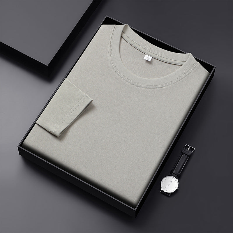Herren Langarmshirt aus Premium-Baumwollmix mit Rundhalsausschnitt und feiner Rippstruktur Nord Taschen