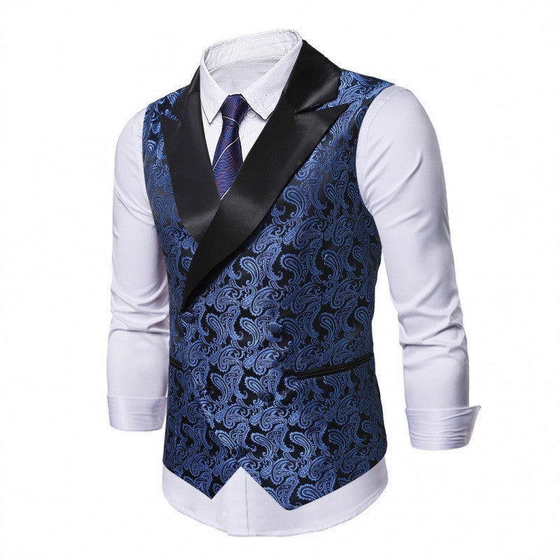 Herren Satin-Paisley-Weste mit Schalkragen und tailliertem Smoking-Look Nord Taschen
