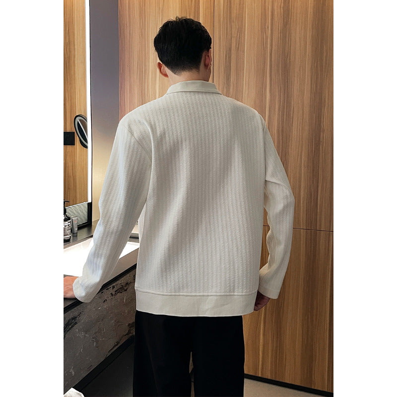 Herren Modischer Langarm-Pullover mit strukturiertem Design Nord Taschen