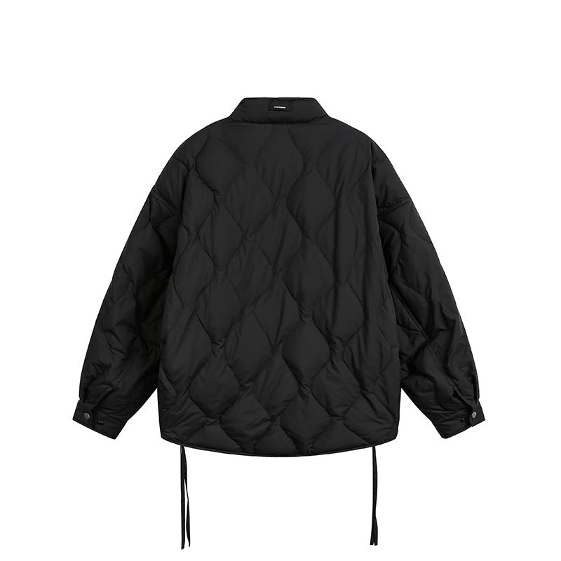 Herren Kurze gesteppte Oversize-Isolationsjacke mit Rautensteppung Nord Taschen