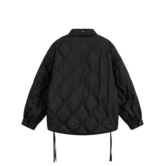 Herren Kurze gesteppte Oversize-Isolationsjacke mit Rautensteppung Nord Taschen