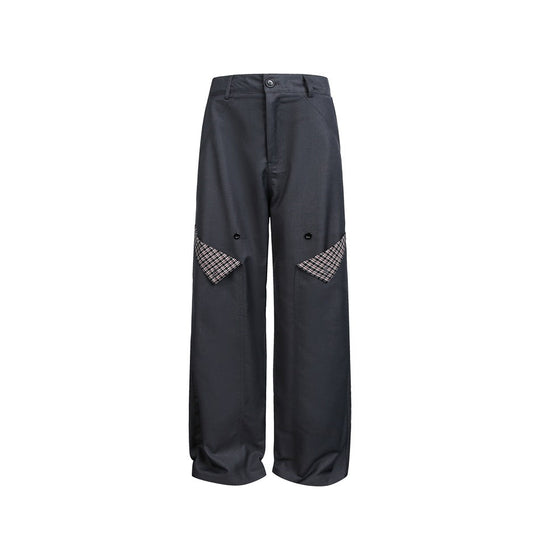Damen Weite Bundhose mit dekorativen Karo‑Einsatztaschen Nord Taschen