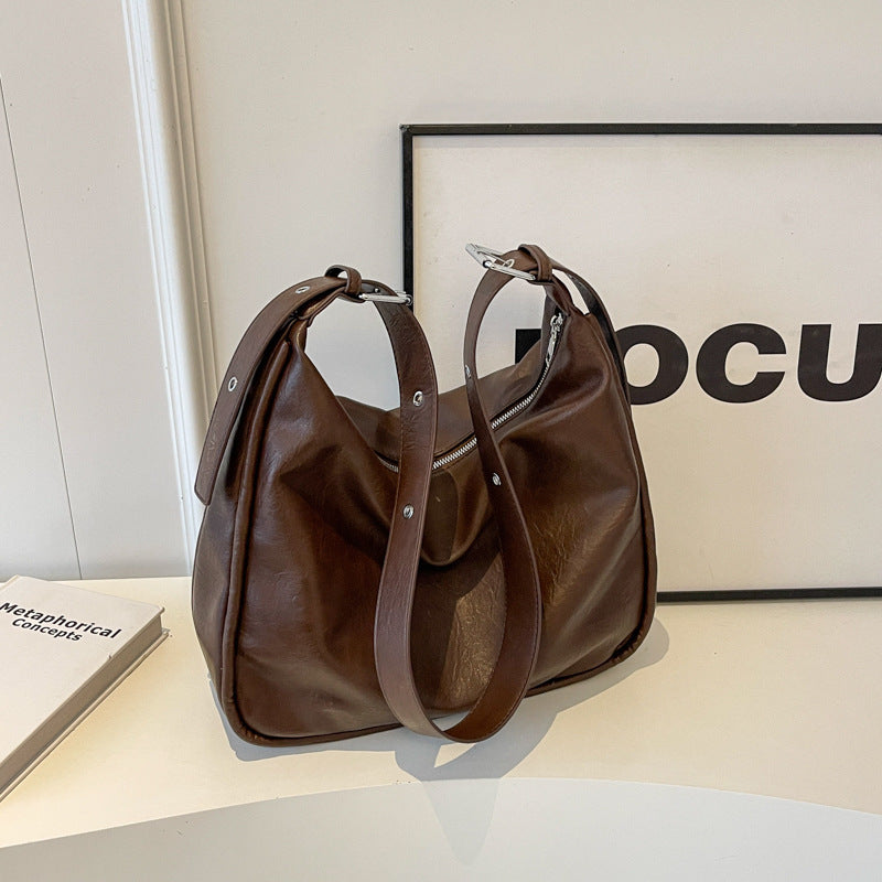 Damen Hobo-Tasche aus geschmeidigem Kunstleder mit verstellbarem Schulterriemen Nord Taschen