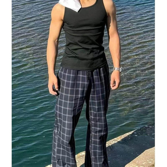 Herren Bequeme Freizeithose mit Karomuster Nord Taschen