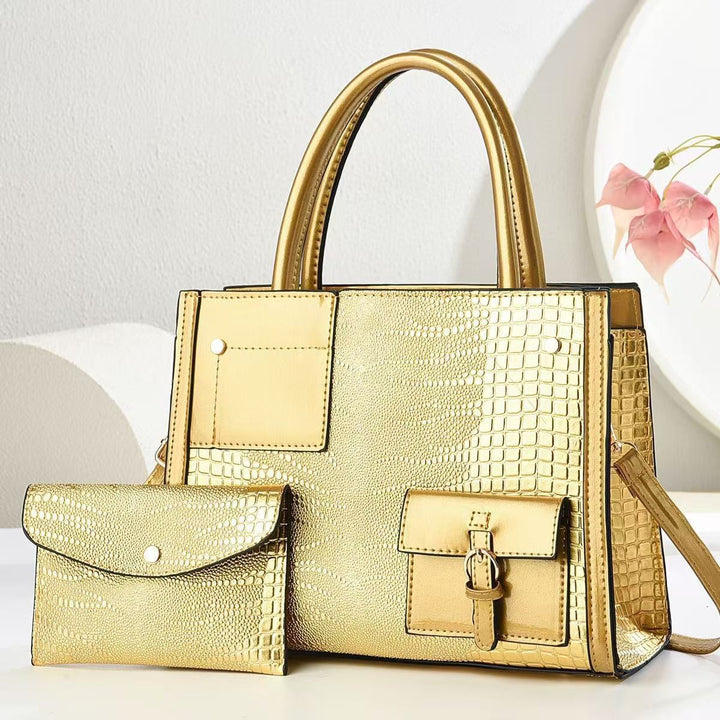 Damen Handtasche mit strukturiertem Schlangenleder-Look und abnehmbarer Mini-Clutch Nord Taschen