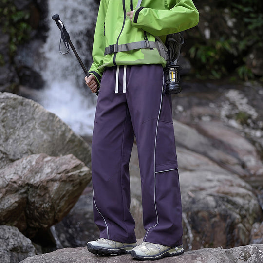 Unisex Wasserabweisende technische Cargo-Hose mit weitem Bein, Reißverschlusstaschen und Kordelzug Nord Taschen