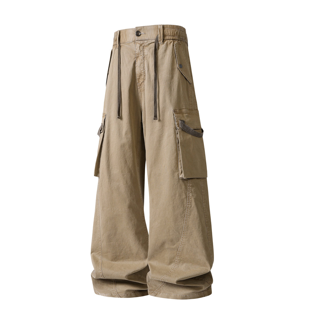 Herren Weite Cargo-Bundfaltenhose mit Tunnelzug und großen Klappentaschen Nord Taschen