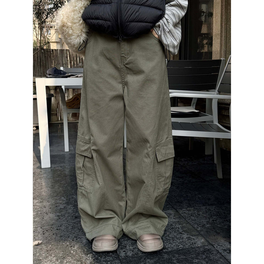 Damen Weite Cargo-Baggy-Hose mit großen Pattentaschen Nord Taschen