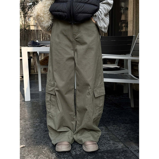 Damen Weite Cargo-Baggy-Hose mit großen Pattentaschen Nord Taschen