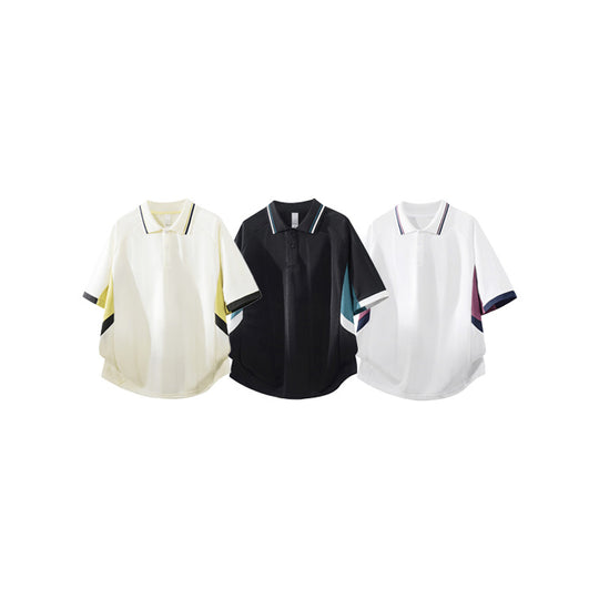 Unisex Boxy Oversize Polo-Shirt aus technischem Funktionsjersey mit Kontrastpaneelen und Raglanärmeln Nord Taschen