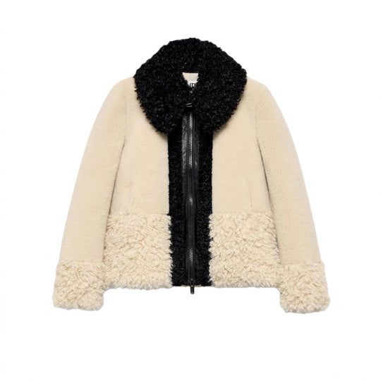 Damen Teddy-Fleece-Blousonjacke mit kontrastierendem Kunstfellkragen Nord Taschen