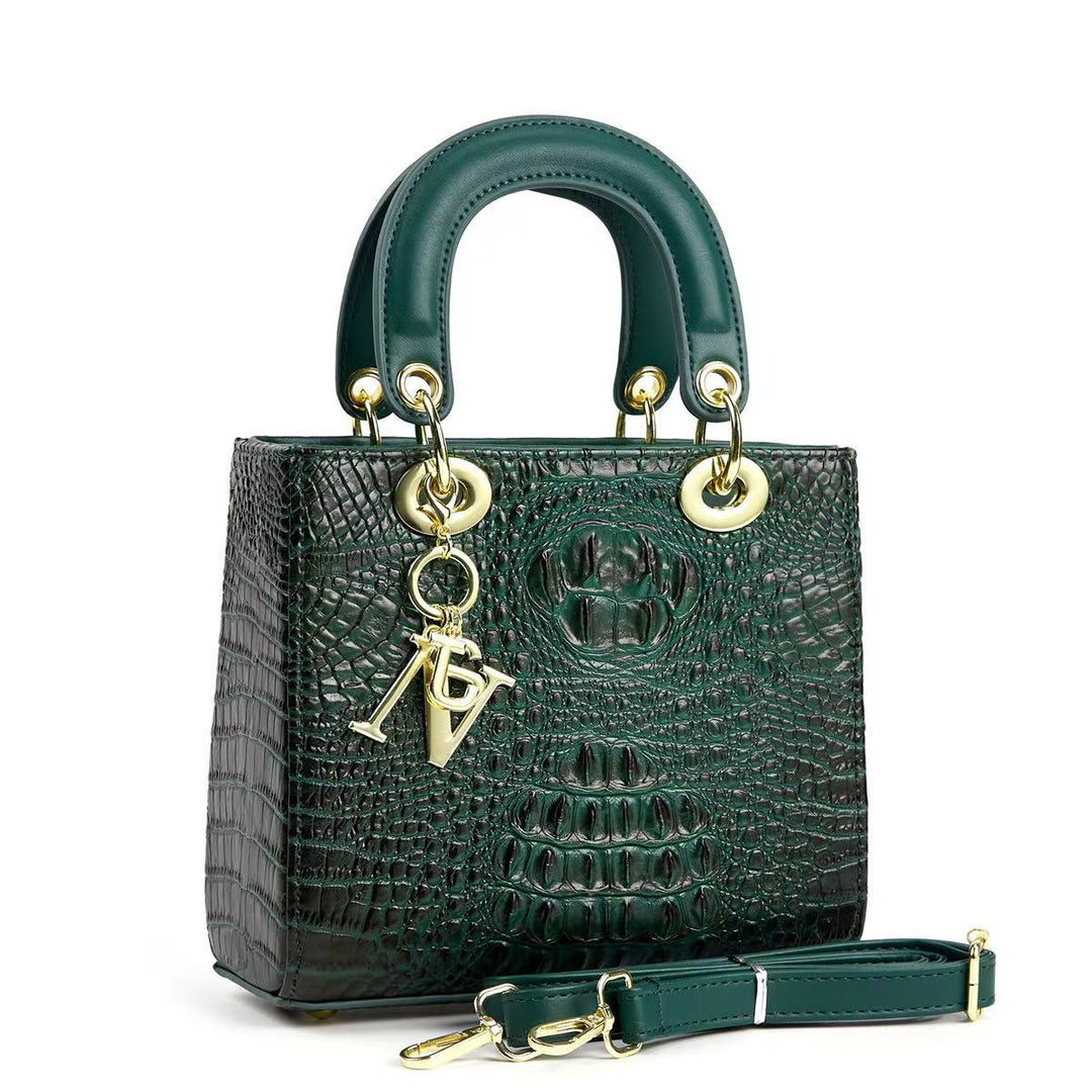 Damen elegante Handtasche mit strukturiertem Krokodilleder Nord Taschen